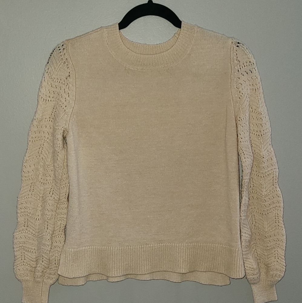 Christian Siriano NY‎ Pointelle cream Sweater small